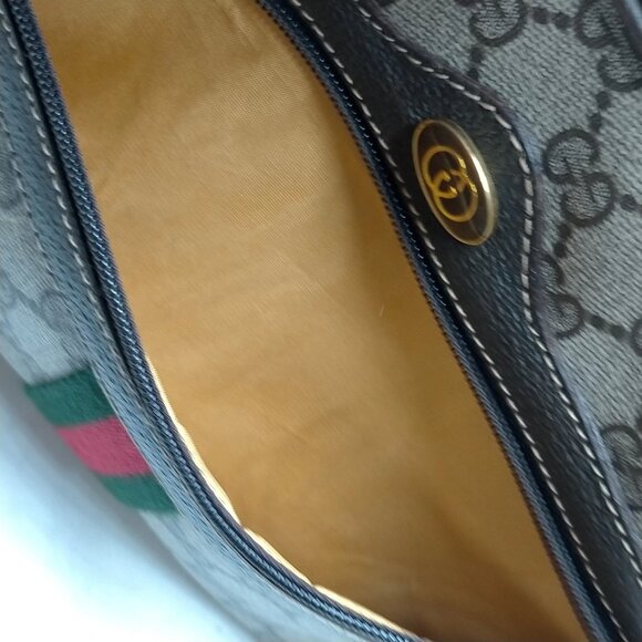 Vintage Gucci Clutch Sherry Line Brown PVC Crossbody Bag mon621-101625 - Picture 12 of 16